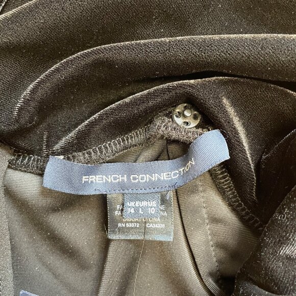 FRENCH CONNECTION JUMPSUIT MARIE STINA VELVET V-NECK SIZE 10 BLACK POCKETS NWT - Picture 13 of 15